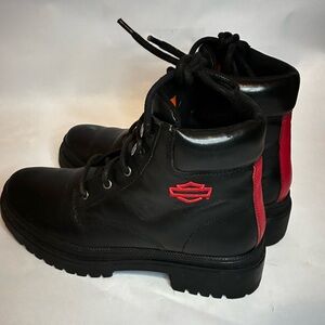 Harley-Davidson HD Women’s Black Leather Boots Combat Motorcycle Size 7.5